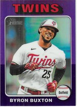 2024 Topps Heritage Chrome Purple Hot Box Refractor #126 Byron Buxton