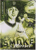 2021 Topps Fire Smoke and Mirrors Gold Minted #SM-2 Tim Lincecum