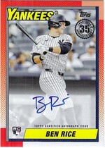2025 Topps 1990 Topps Autos #90A-BRI Ben Rice