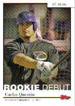 2006 Topps Update and Highlights Rookie Debut #RD-45 Carlos Quentin