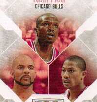 2010 Panini Rookies & Stars Team Leaders #4 Carlos Boozer|Derrick Rose|Luol Deng