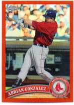 2011 Topps Chrome Orange Refractors #25 Adrian Gonzalez