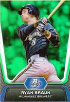 2012 Bowman Platinum Emerald #34 Ryan Braun