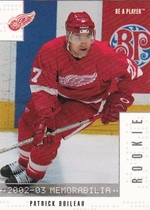 2002 BAP Memorabilia Update (301-400) #358 Patrick Boileau