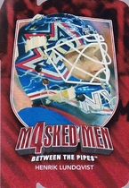 2011 ITG Between The Pipes Masked Men IV Ruby Die Cuts #MM-27 Henrik Lundqvist