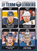 2011 Upper Deck O-Pee-Chee OPC Team Leaders #TL-4 Drew Stafford|Ryan Miller|Thomas Vanek