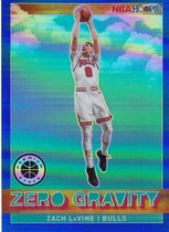 2019 Panini NBA Hoops Premium Stock Zero Gravity Prizm Blue #16 Zach Lavine