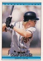 1992 Donruss Update #U-21 Cory Snyder