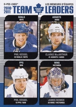 2011 Upper Deck O-Pee-Chee OPC Team Leaders #TL-28 Clarke MacArthur|James Reimer|Phil Kessel