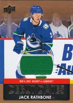 2021 Upper Deck Debut Dates Jersey #DD-9 Jack Rathbone