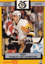 1991 Team Issue Penguins Foodland #3 Ron Francis