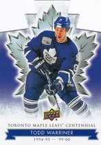 2017 Upper Deck Toronto Maple Leafs Centennial Blue Die-Cut #77 Todd Warriner