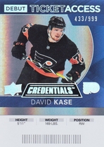 2021 Upper Deck Credentials 2020-21 Debut Ticket Access #58 David Kase
