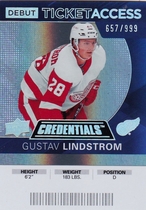 2021 Upper Deck Credentials 2020-21 Debut Ticket Access #59 Gustav Lindstrom