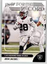 2023 Panini Prestige For the Record #5 Josh Jacobs