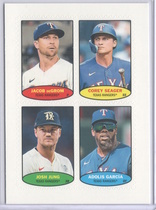 2023 Topps Heritage High Number 1974 Topps Baseball Stamps #74S-77 Jacob deGrom|Corey Seager|Josh Jung|Adolis Garcia