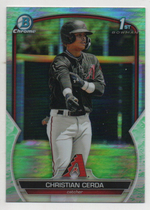2023 Bowman Chrome Prospects Lunar Glow Refractor #BCP-56 Christian Cerda