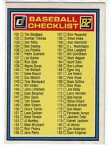 1982 Donruss Base Set #NNO Checklist 131-234