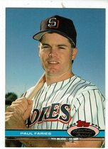 1991 Stadium Club Base Set #557 Paul Faries