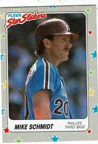 1988 Fleer Star Stickers #111 Mike Schmidt