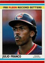 1988 Fleer Record Setters #13 Julio Franco
