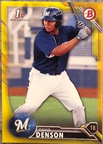 2016 Bowman Prospects Yellow #BP30 David Denson