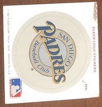 1991 Ultra Team Stickers #NNO San Diego Padres