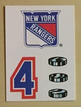 1987 Topps Sticker Inserts #17 New York Rangers