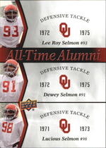 2011 Upper Deck Oklahoma All-Time Alumni Trios #ATAT-SSS Dewey Selmon|Lee Roy Selmon|Lucious Selmon