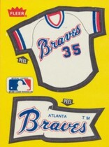 1985 Fleer Team Stickers #NNO Braves (Jersey)