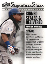 2009 Upper Deck Signature Stars Signed Sealed and Delivered #SSD-4 Manny Ramirez