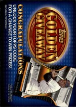 2012 Topps Golden Giveaway Code Cards Unredeemed Series 1 #GGC-7 Willie Mays