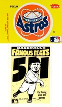 1986 Fleer Team Stickers Large Team Logo Famous Feats #22 Astros