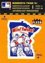 1982 Fleer Team Logo Stickers #NNO Twins