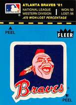 1982 Fleer Team Logo Stickers #NNO Braves