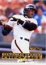 1995 Pinnacle Select Certified Checklist #6 Barry Bonds
