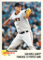2013 Topps Heritage Memorable Moments #MM-MCA Matt Cain