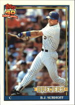 1991 Topps Tiffany #592 B.J. Surhoff