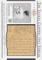 2003 Upper Deck Play Ball Yankee Clipper 1941 Streak #S-51 Joe DiMaggio