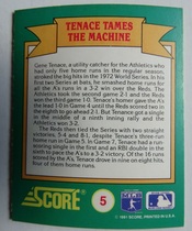 1991 Score World Series Trivia (Green Backs) #5 Tenace Tames The Machine