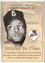 2001 Fleer Tradition Stitches in Time #ST11 Monte Irvin