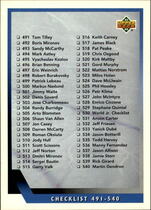 1993 Upper Deck Base Set #575 Checklist 491-575