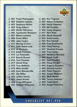 1993 Upper Deck Base Set #490 Checklist 401-490