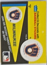 1986 Fleer Team Stickers Pennants Famous Feats #6 Brewers
