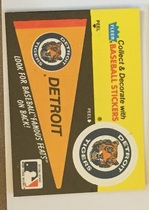 1986 Fleer Team Stickers Pennants Famous Feats #8 Tigers