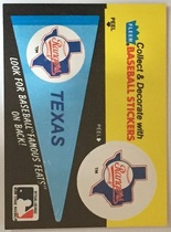 1986 Fleer Team Stickers Pennants Famous Feats #15 Rangers