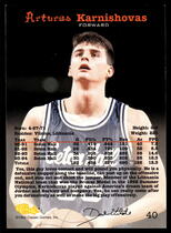 1994 Classic Base Set #40 Arturas Karnishovas