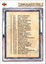 1992 Upper Deck Gold #G50 Form Checklist