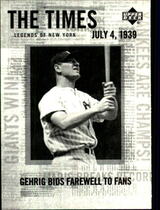 2001 Upper Deck Legends of NY #176 Lou Gehrig