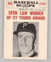 1961 Nu-Card Scoops #406 Vern law